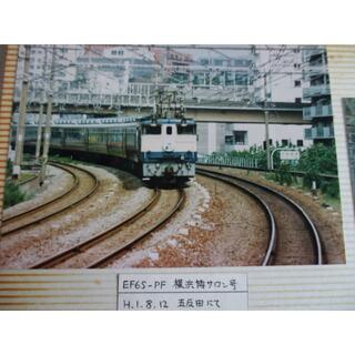 電気機関車EF65-PF　横浜博サロン号　プリント写真　五反田駅撮影・鉄道写真(鉄道)