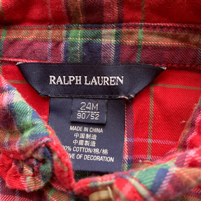 Ralph Lauren(ラルフローレン)のさらに値下げ中！ラルフローレン　90サイズ フリルシャツワンピース キッズ/ベビー/マタニティのキッズ服女の子用(90cm~)(ワンピース)の商品写真