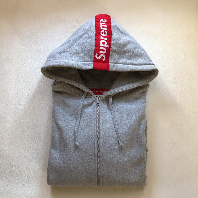 グレーサイズsupreme 14AW Supreme tape logo zip up 美品