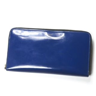 セリーヌ／CELINE 長財布 財布 ウォレット レディース 女性 女性用エナメル パテント レザー 革 本革 レッド 赤  小銭入れあり ラウンドジップ ラウンドファスナー