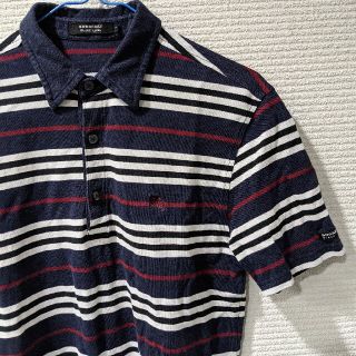 バーバリーブラックレーベル(BURBERRY BLACK LABEL)のバーバリー　ブラックレーベル　ロゴ　ボーダー　ポロシャツ　ネイビー(ポロシャツ)