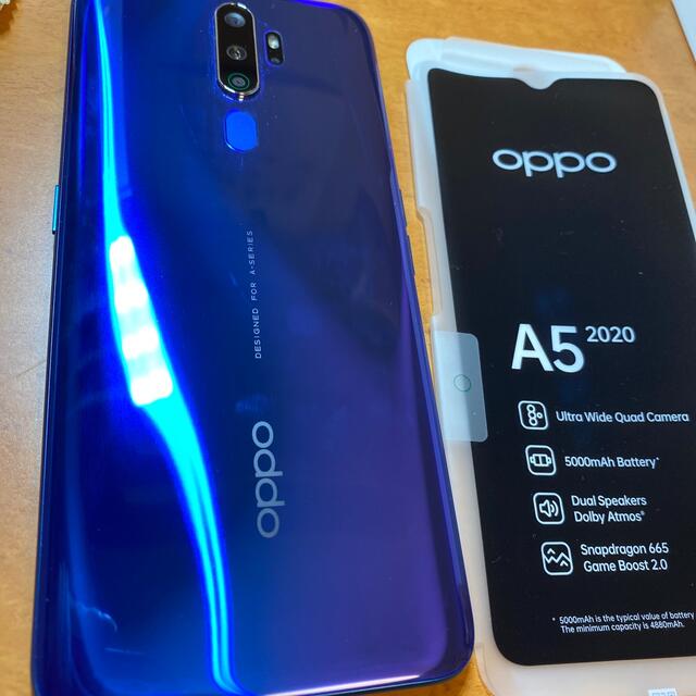 OPPO(オッポ)のoppo A5 2020 【中古品】 スマホ/家電/カメラのスマートフォン/携帯電話(スマートフォン本体)の商品写真