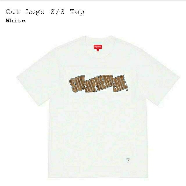 【L】2021SS supreme Cut Logo S/S Top White