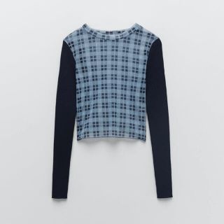 ザラ(ZARA)のタグ付き　コントラストニットセーター(カットソー(長袖/七分))