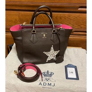 美品　ADMJ スワロフスキー　2wayバッグ