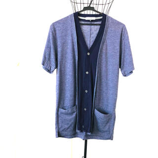 オフオン(OFUON)のofuon  重ね着風　半袖トップス　パープル(Tシャツ/カットソー(半袖/袖なし))