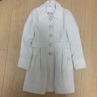 リボンポケットコート ロングコート lizlisa リズリサ 白 ホワイト 冬服