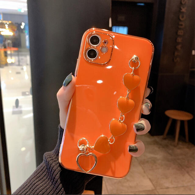Iphoneケース 韓国 オレンジ ハートベルト 新作 の通販 By ななせ S Shop ラクマ