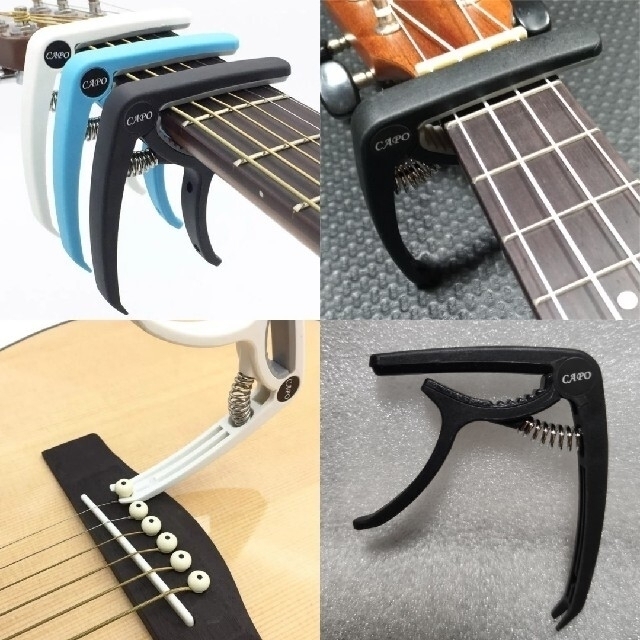 簡単 クリップチューナー　電池付き　＋カポタスト　＋Fenderピック5枚 楽器のギター(アコースティックギター)の商品写真