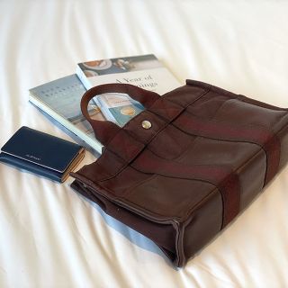 エルメス(Hermes)の★大特価★HERMES　フールトゥ　ハーフレザーPM　ボルドー(トートバッグ)