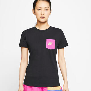ナイキ(NIKE)のナイキ レディース ウィメンズ Tシャツ M ブラック ピンク(Tシャツ(半袖/袖なし))