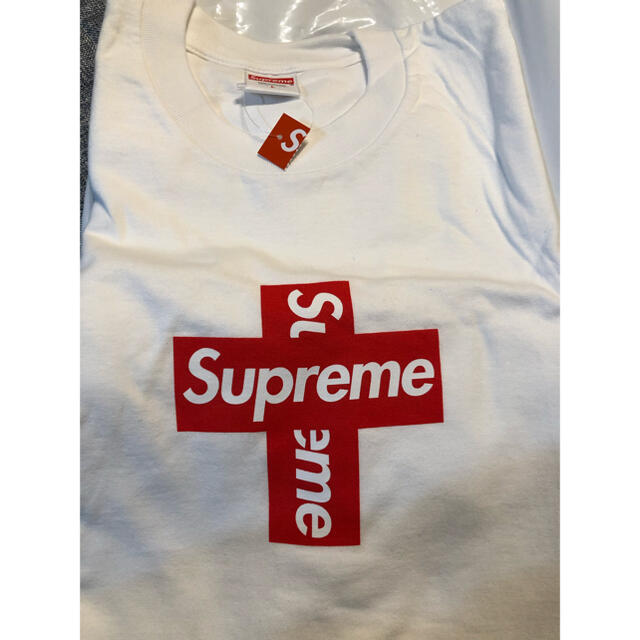 Tシャツ/カットソー(半袖/袖なし)今だけ　supreme cross box logo tee white