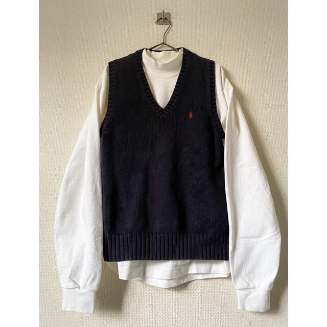 POLO RALPH LAUREN - vintage ラルフローレン ネイビー 紺色 刺繍ロゴ