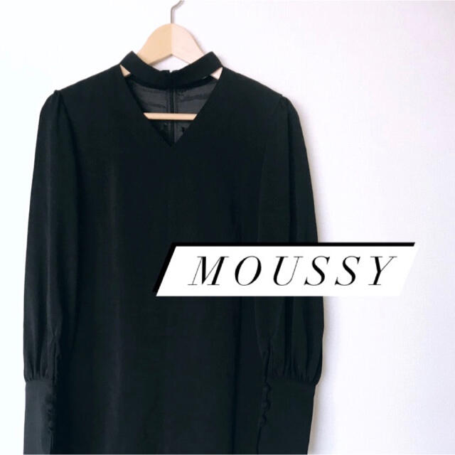 MOUSSY  ブラック　デザインワンピース