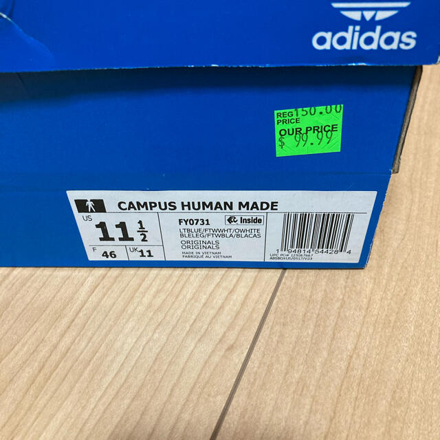 新品　adidas human madeコラボcampus 29.5cm 鑑定済