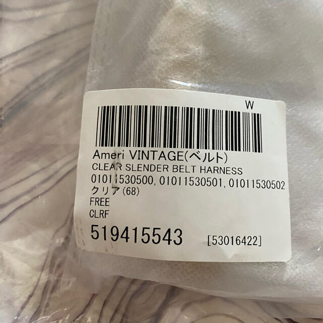 Ameri VINTAGE(アメリヴィンテージ)の✧新品✧ AMERI CLEAR SLENDER BELT HARNESS レディースのファッション小物(サスペンダー)の商品写真