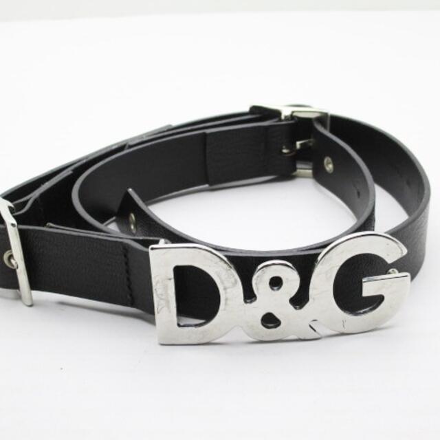 D&G(ディーアンドジー)のディーアンドジー ベルト 80 - 黒 レザー レディースのファッション小物(ベルト)の商品写真