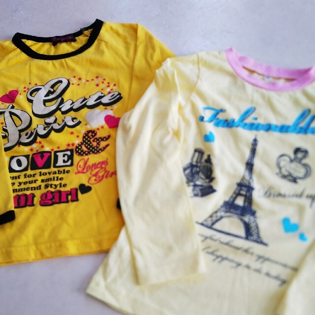 女の子長Tシャツ２着 キッズ/ベビー/マタニティのキッズ服女の子用(90cm~)(Tシャツ/カットソー)の商品写真