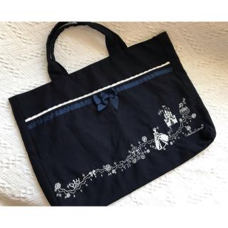 キャサリンコテージ(Catherine Cottage)のキャサリンコテージ  シンデレラ　刺繍　レッスンバッグ  ネイビー(レッスンバッグ)