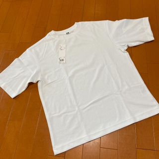 ユニクロ(UNIQLO)のユニクロ エアリズムコットンオーバーサイズTシャツ（5分袖）M 00 White(Tシャツ/カットソー(半袖/袖なし))