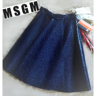 エムエスジイエム(MSGM)の【新品・タグ付】MSGM　フェイクレザー　フレアスカート　38(ひざ丈スカート)