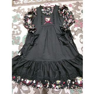 ピンクハウス(PINK HOUSE)の値下げ新品♡ピンクハウスメリーストロベリーエプロンタブリエ(ひざ丈ワンピース)