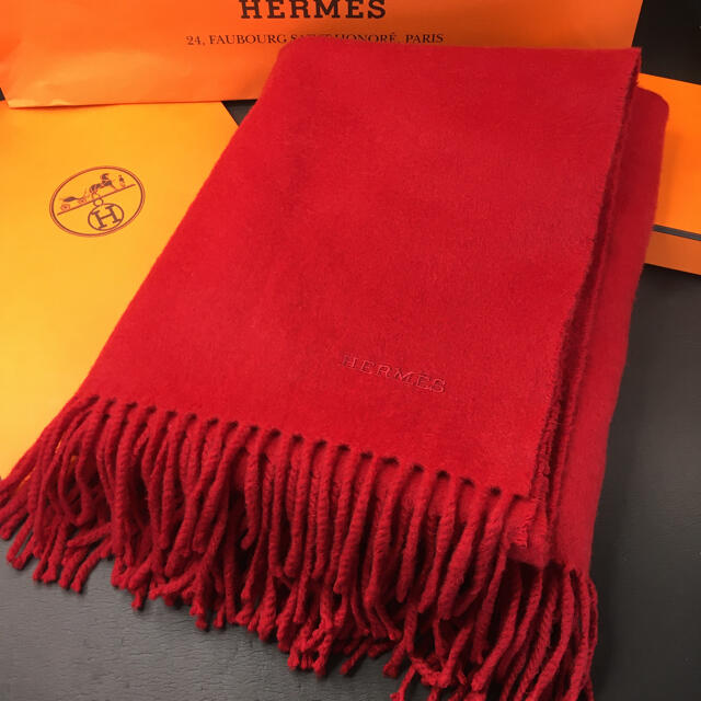 国内正規品 HERMES エルメスカシミヤ混大判ショール(マフラー
