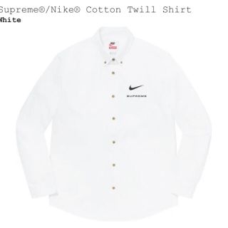 supreme nike cotton twill shirt XLサイズ　青