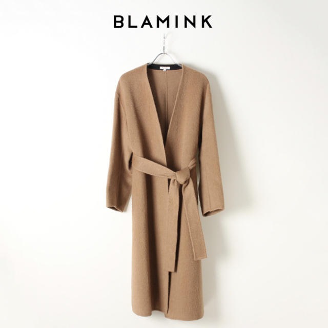 BLAMINK Vネックダブルフェイスラップコート 36 BEIGE