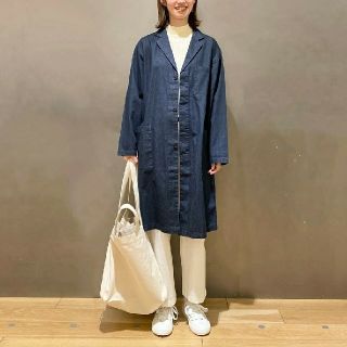 ムジルシリョウヒン(MUJI (無印良品))の★新品★ 無印良品インド綿デニムコート男女兼用／XXS～XS／インディゴブルー (スプリングコート)