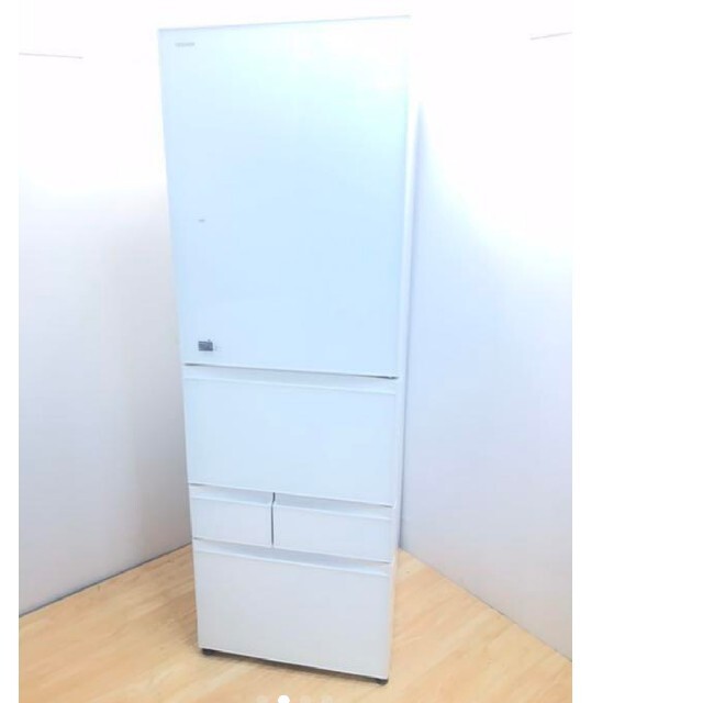 東芝 - 冷蔵庫　使用期間半年 自動ドア クリスタルホワイト スリムタイプ　ガラスデザイン