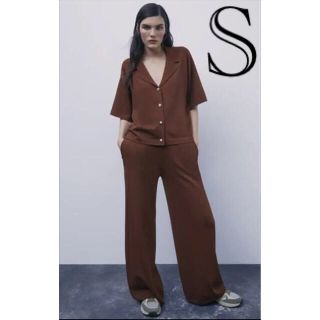 【新品未使用】ZARA ビジューボタン ニットカーディガン S(ニット/セーター)