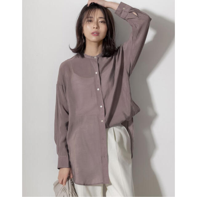 ZARA(ザラ)のRe:EDIT リエディ　レーヨンブレンドマオカラーシアーシャツ レディースのトップス(シャツ/ブラウス(長袖/七分))の商品写真