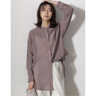 ザラ(ZARA)のRe:EDIT リエディ　レーヨンブレンドマオカラーシアーシャツ(シャツ/ブラウス(長袖/七分))