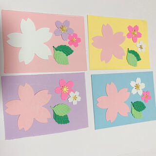桜のメッセージカード　10枚(カード/レター/ラッピング)