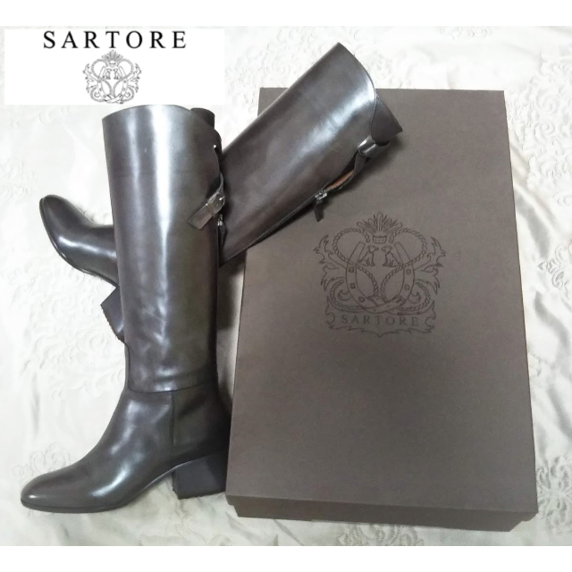 代引き人気 - SARTORE 【新品・未使用】サルトル　シングルベルト　ロングジョッキーブーツ 1/2 35 ブーツ