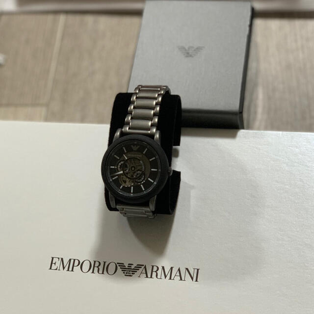 超美品 Emporio アルマーニ 自動巻スケルトン - Armani 腕時計