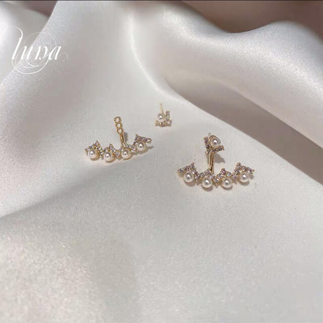 STAR JEWELRY(スタージュエリー)のPearl☆Zirconia pierce Jacket★s925 2way  レディースのアクセサリー(ピアス)の商品写真