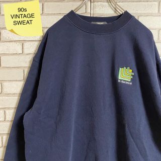 90s 古着 VINTAGE  スウェット 刺繍 ビッグシルエット ゆるだぼ(スウェット)