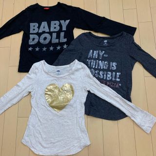 オールドネイビー(Old Navy)の女の子130cm  長袖Tシャツ　3枚セット(Tシャツ/カットソー)