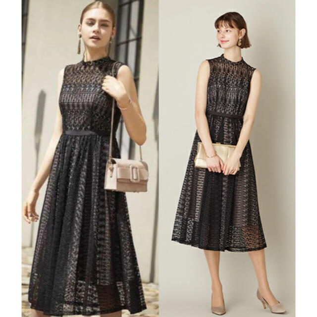 AIMER エメ クロシェ風レースドレス 黒 firstcutdesignstudio.com
