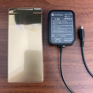 アクオス(AQUOS)のソフトバンク シャープ AQUOSケータイ 501SH ゴールド 中古品 充電器(携帯電話本体)