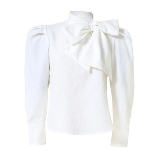 Bibiy. ribbon cuffs blouse -white-