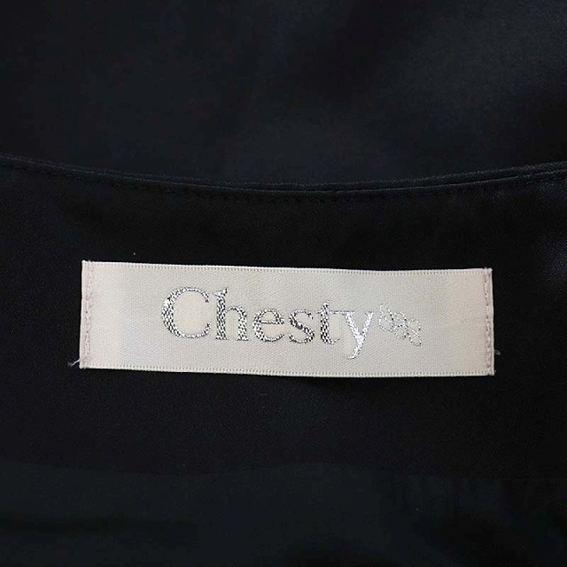 チェスティ Chesty フレアスカート 膝丈 総柄 ベルト付き 0 XS 黒 4