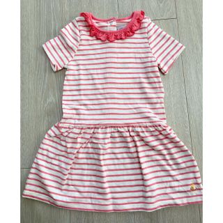 プチバトー(PETIT BATEAU)の新品　プチバトー　フリル襟ワンピース(ワンピース)