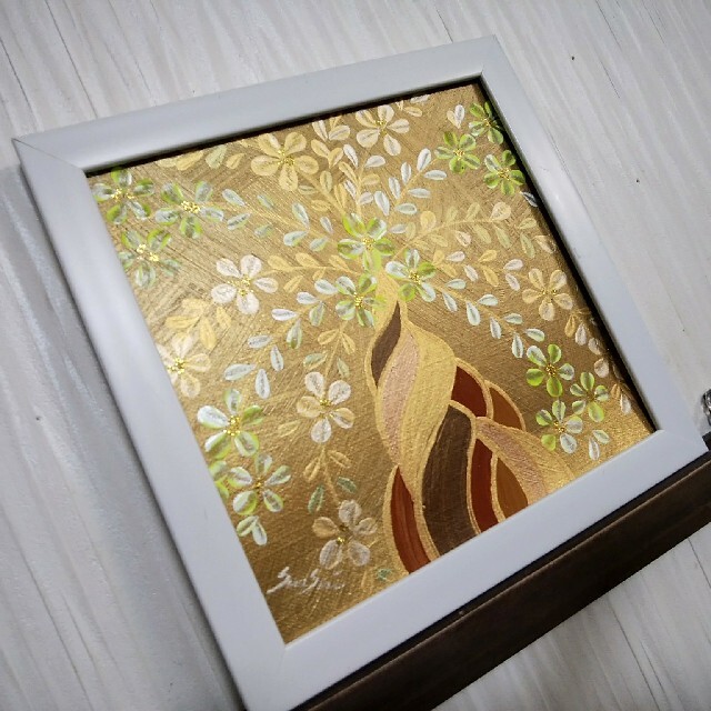 風水開運絵画　金運＊幸せの招財樹　 金のなる木  花　全体　金運　やる気　知性