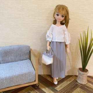 リカちゃん ハンドメイド　春コーデ2点セット(人形)