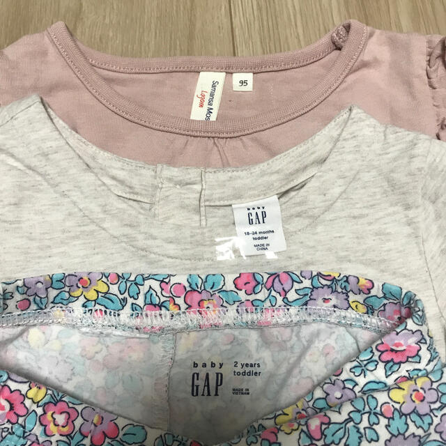 babyGAP(ベビーギャップ)のカットソー　レギンス　ワンピース　90〜95センチ キッズ/ベビー/マタニティのキッズ服女の子用(90cm~)(Tシャツ/カットソー)の商品写真