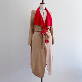 マックスマーラ(Max Mara)のマックスマーラ シルクカシミヤ ガウンロングカーディガン バイカラー(カーディガン)