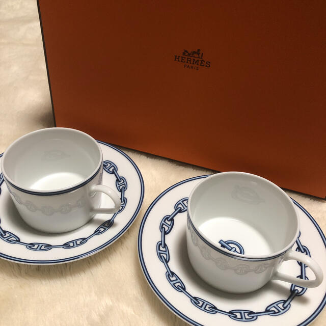 Hermes(エルメス)の【エルメス】シェーヌダンクル　カップ&ソーサー　新品 インテリア/住まい/日用品のキッチン/食器(食器)の商品写真